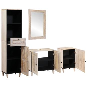 Badezimmermöbel Set mit Schubladen 4 pcs Weiß 38 x 33 x 160 cm