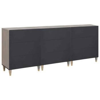 Badezimmermöbel Set Floral 3 pcs Grau und Gold 180 x 33 x 75 cm