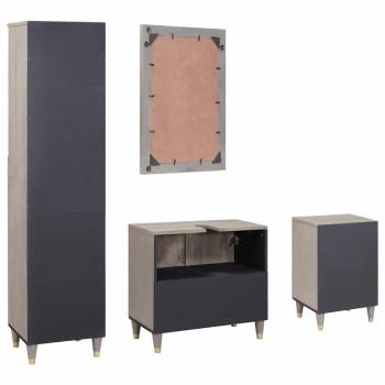 Badezimmermöbel Set mit Schubladen 4 pcs Grau 62 x 33 x 58 cm