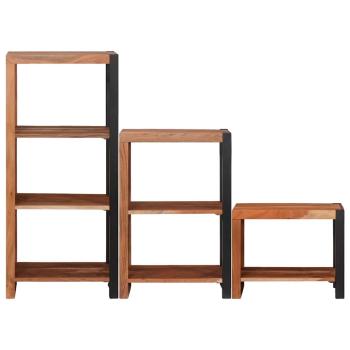 ARDEBO.de - Regal 3 pcs Braun 50 x 30 x 110 cm Massivholz Akazie
