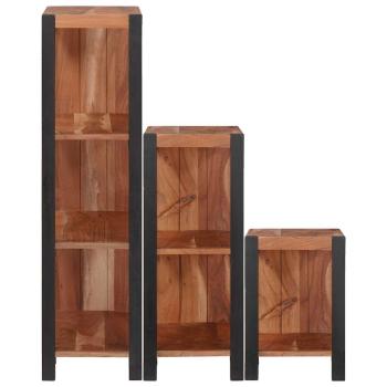 Bücherregal 3 pcs Braun 50 x 30 x 110 cm Massivholz Akazie