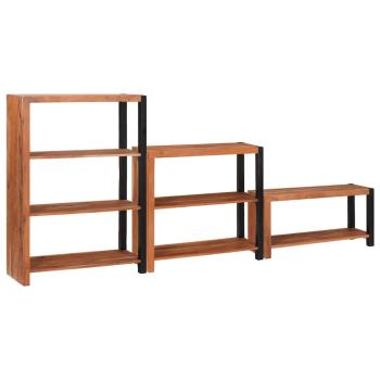 ARDEBO.de - Regal 3 pcs Braun 80 x 30 x 110 cm Massivholz Akazie
