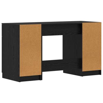 Schreibtisch mit Speicher Schwarz Eichen-Optik 133 x 50 x 75 cm