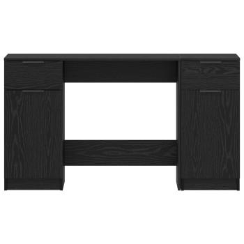 Schreibtisch mit Speicher Schwarz Eichen-Optik 133 x 50 x 75 cm
