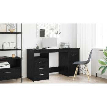 Schreibtisch 2 pcs Schwarz Eichen-Optik 140 x 50 x 76 cm