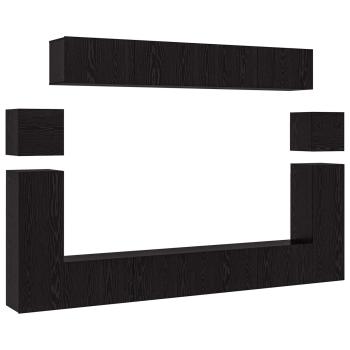 ARDEBO.de - TV-Schrank-Set 8 pcs Schwarze Eiche 100 x 30 x 30 cm