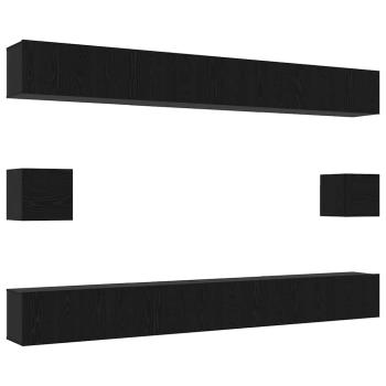 TV-Schrank-Set 8 pcs Schwarze Eiche 100 x 30 x 30 cm