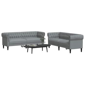 Sofa Set 2 pcs Hellgrau Stoff