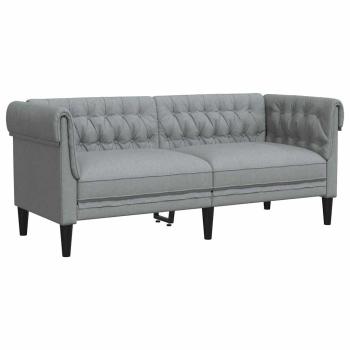 Sofa Set 3 pcs Hellgrau Stoff