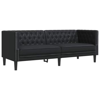 Sofa Set 3 pcs Schwarz 194 x 74.5 x 70.5 cm Kunstleder