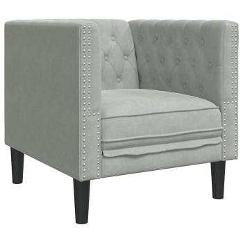 Sofa Set 3 pcs Hellgrau Samt
