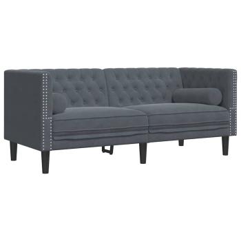 Sofa Set 3 pcs Dunkelgrau Samt