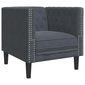 Sofa Set 3 pcs Dunkelgrau Samt