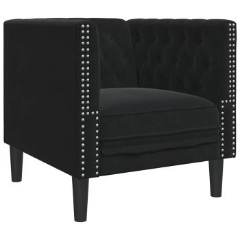 Sofa Set 3 pcs Schwarz Samt