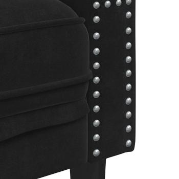 Sofa Set 3 pcs Schwarz Samt