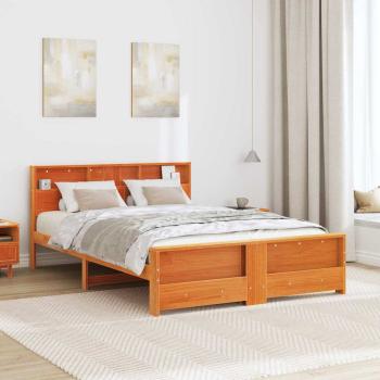 Bettgestell Wachsbraun 160 x 200 cm Massivholz Kiefer
