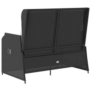 Gartenbank mit Kissen Schwarz Poly Rattan