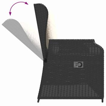 Gartenbank mit Kissen Schwarz Poly Rattan
