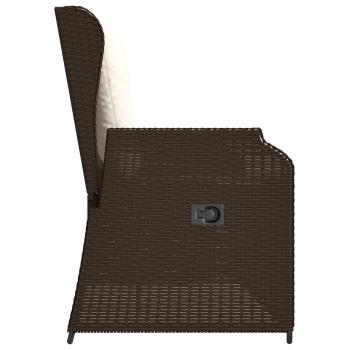 Gartenbank mit Kissen Braun Poly Rattan
