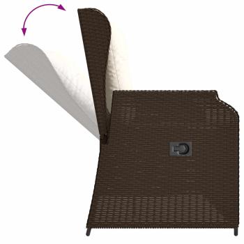 Gartenbank mit Kissen Braun Poly Rattan