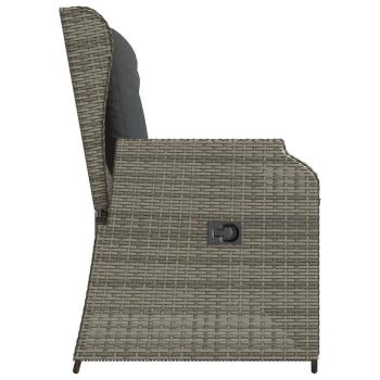 Gartenbank mit Kissen Grau Poly Rattan