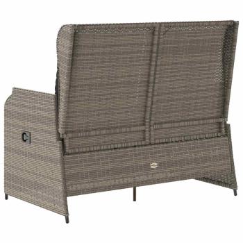 Gartenbank mit Kissen Grau Poly Rattan