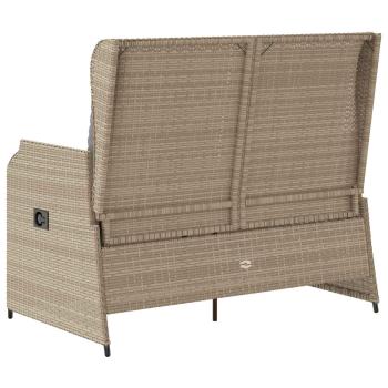 Gartenbank mit Kissen Beige Poly Rattan