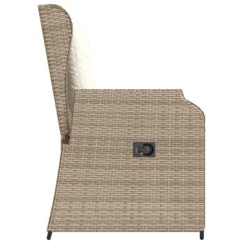 Gartenbank mit Kissen Beige Poly Rattan