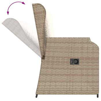 Gartenbank mit Kissen Beige Poly Rattan