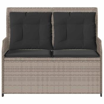 Gartenbank mit Kissen Hellgrau Poly Rattan