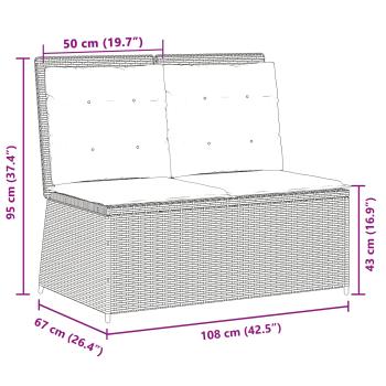 Gartenbank mit Kissen Braun Poly Rattan