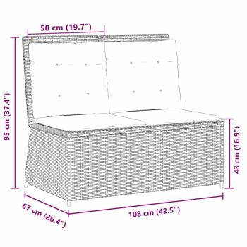 Gartenbank mit Kissen Beige Poly Rattan