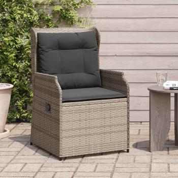 Gartenbank mit Kissen 2 pcs Grau Poly Rattan