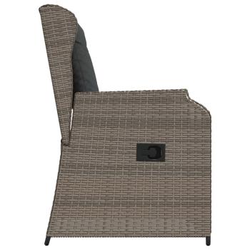 Gartenbank mit Kissen 2 pcs Grau Poly Rattan