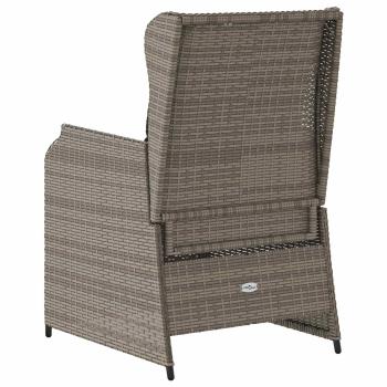 Gartenbank mit Kissen 2 pcs Grau Poly Rattan