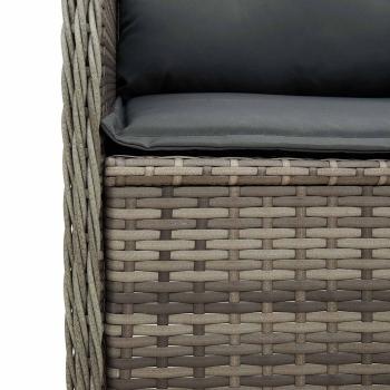 Gartenbank mit Kissen 2 pcs Grau Poly Rattan