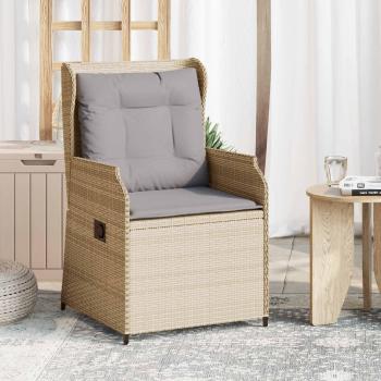 Gartenbank mit Kissen 2 pcs Beige Poly Rattan