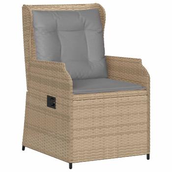 Gartenbank mit Kissen 2 pcs Beige Poly Rattan