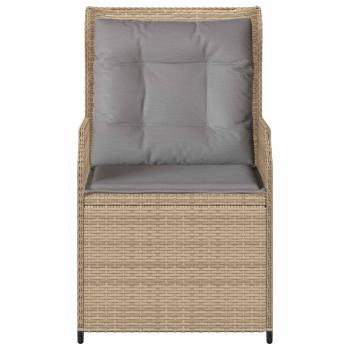 Gartenbank mit Kissen 2 pcs Beige Poly Rattan