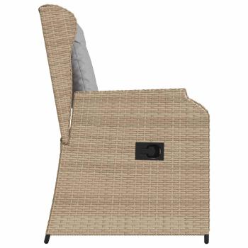 Gartenbank mit Kissen 2 pcs Beige Poly Rattan