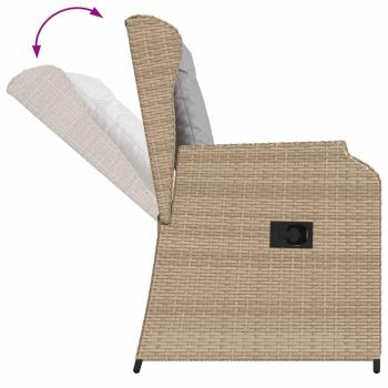 Gartenbank mit Kissen 2 pcs Beige Poly Rattan