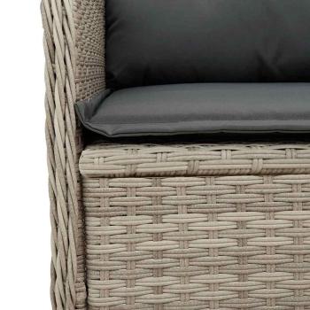 Gartenbank mit Kissen 2 pcs Hellgrau Poly Rattan