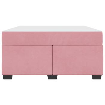 Bettgestell mit Matratze mit Matratze Rosa 140 x 200 cm Samt