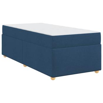 Bettgestell mit Matratze Blau 90 x 200 cm Stoff