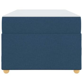 Bettgestell mit Matratze Blau 90 x 200 cm Stoff