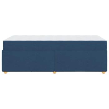 Bettgestell mit Matratze Blau 90 x 200 cm Stoff