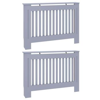 Heizkörperabdeckung 2 pcs Grau 112 x 19 x 81.5 cm Holzwerkstoff