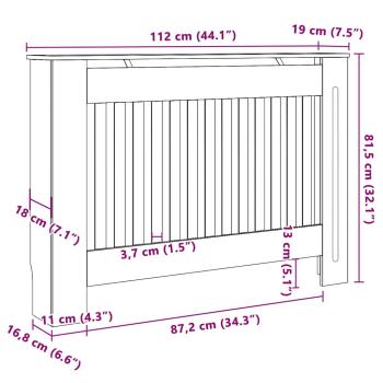 Heizkörperabdeckung 2 pcs Schwarz 112 x 19 x 81.5 cm