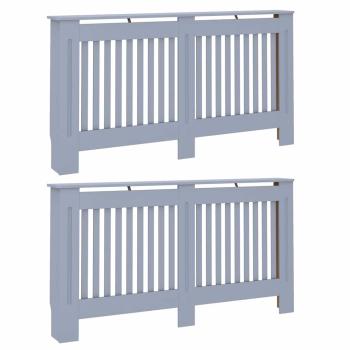 Heizkörperabdeckung 2 pcs Grau 152 x 19 x 81.5 cm Holzwerkstoff