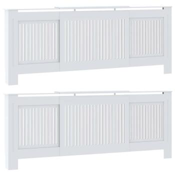 Heizkörperabdeckung 2 pcs Weiß (142-205) x 20.5 x 81.5 cm